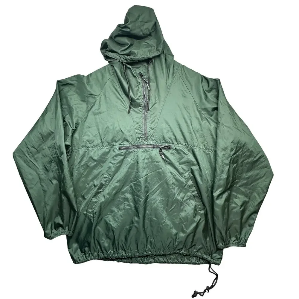 Vintage Old Navy Anorak Windbreaker Hoodie Jacket Mens XL Green 1/4 Zip